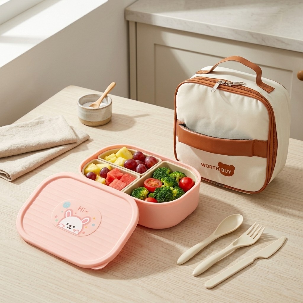 Meal Prep Or Prep Meal - 귀여운 어린이용 플라스틱 도시락통, 분리 가능한