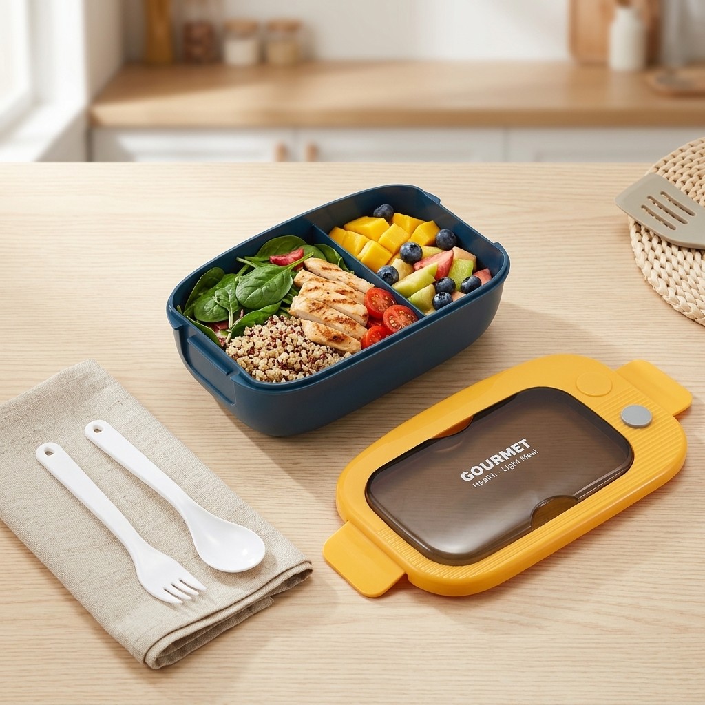 Meal Prep Or Prep Meal - 플라스틱 도시락 2칸 전자레인지 사용 가능