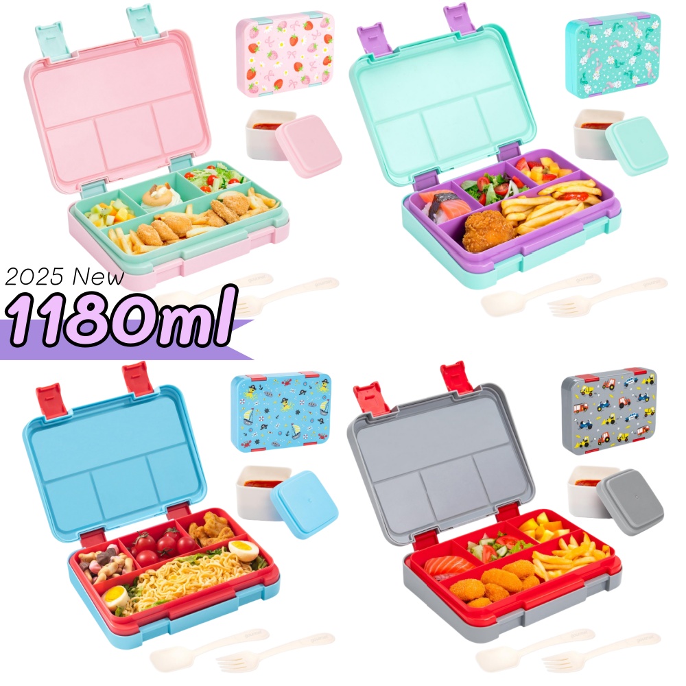 Meal Prep Or Prep Meal - 40온스 만화 패턴 도시락 세트, 새지