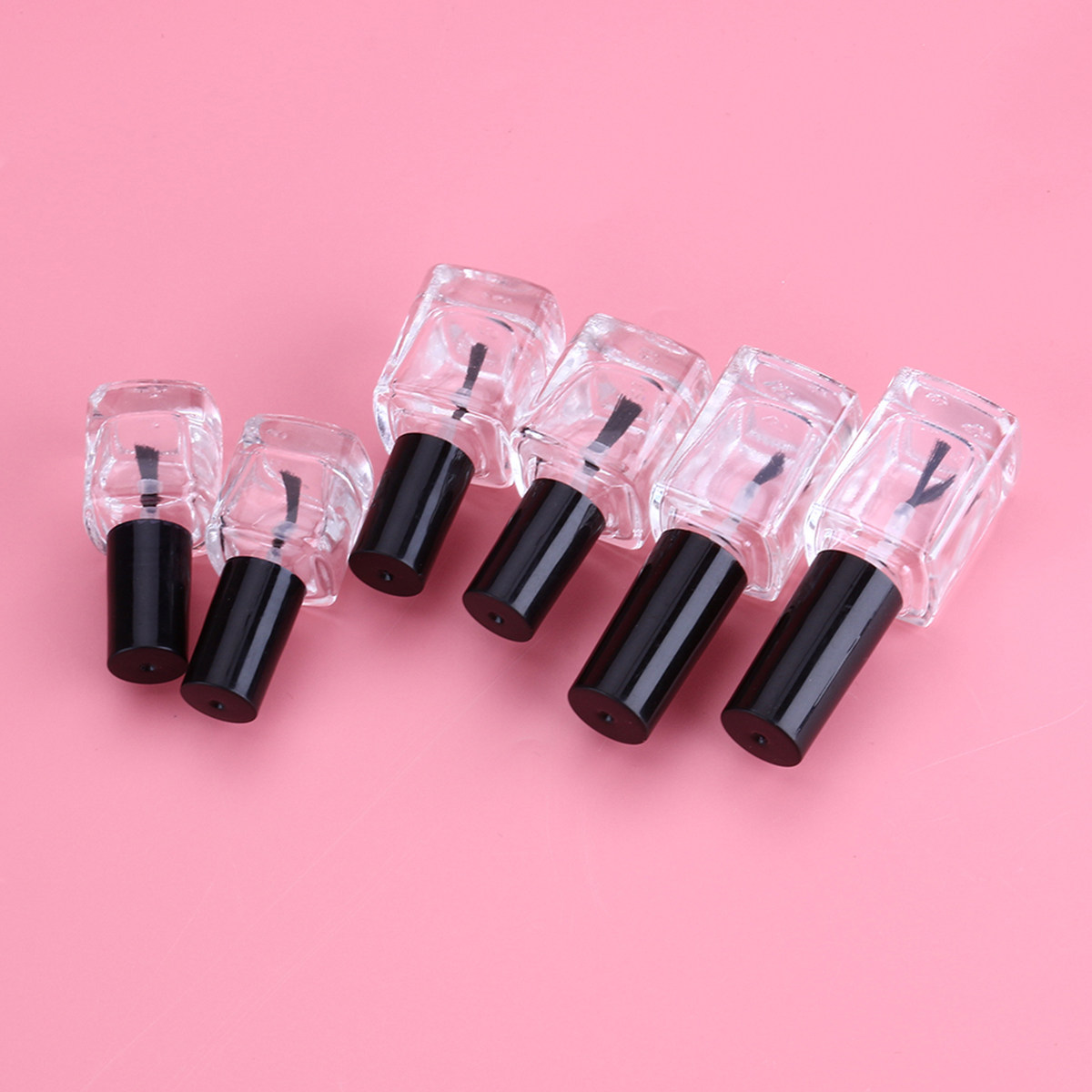 Glass Container Set - 6개들이 네일 폴리시 용기 세트, 사각형