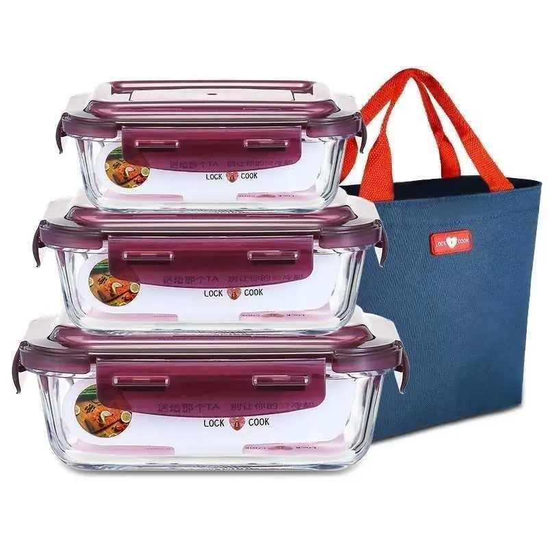 Glass Container Set - 파이렉스 전자레인지용 도시락 용기 과일 보관
