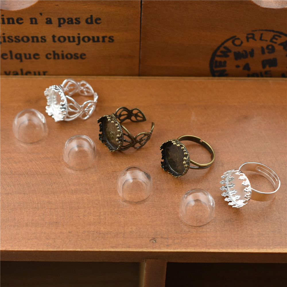 5세트 15mm 20mm 링이 있는 속이 빈 유리 돔  - Glass Container Set 리뷰 및 가격