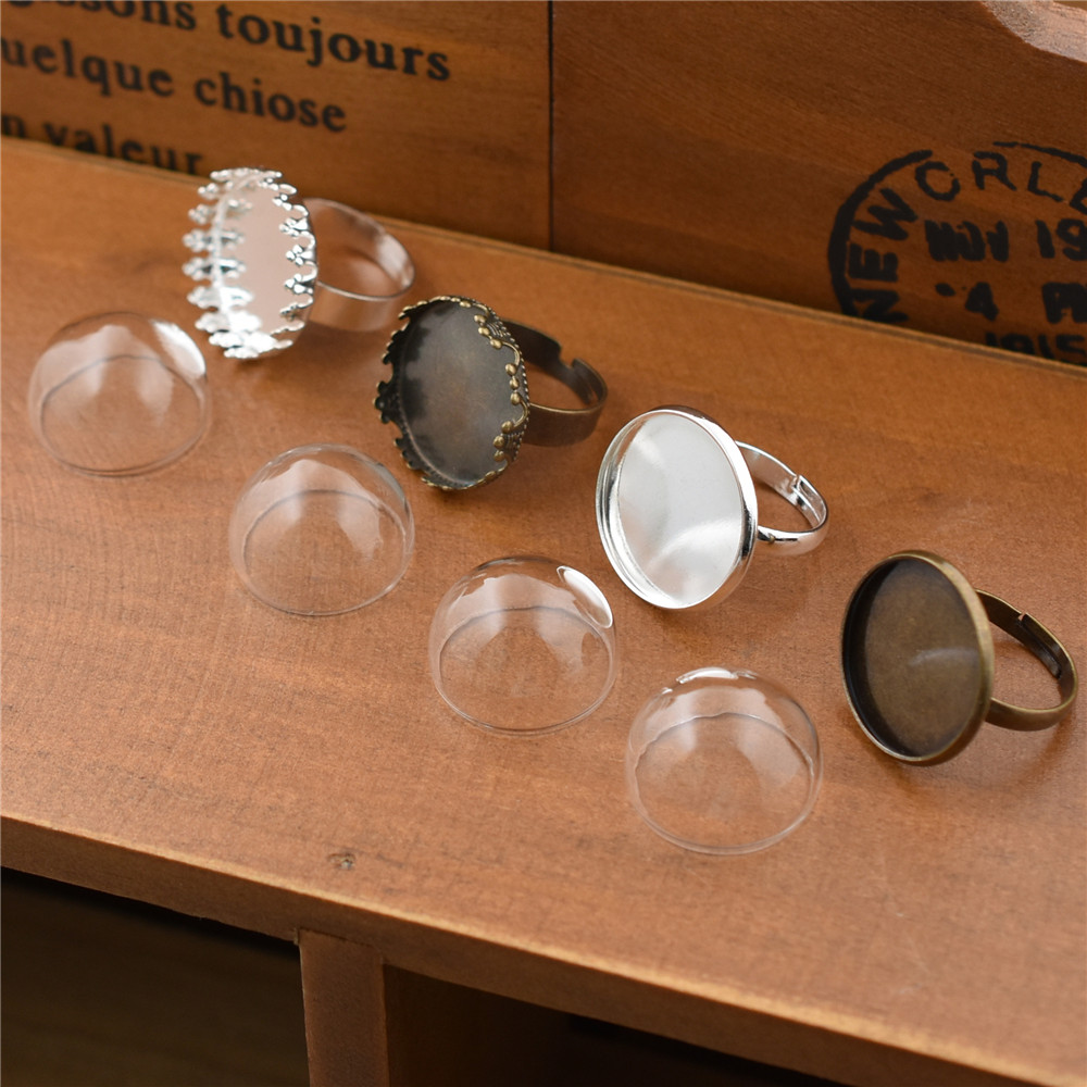 5세트 15mm 20mm 링이 있는 속이 빈 유리 돔  - Glass Container Set 리뷰 및 가격