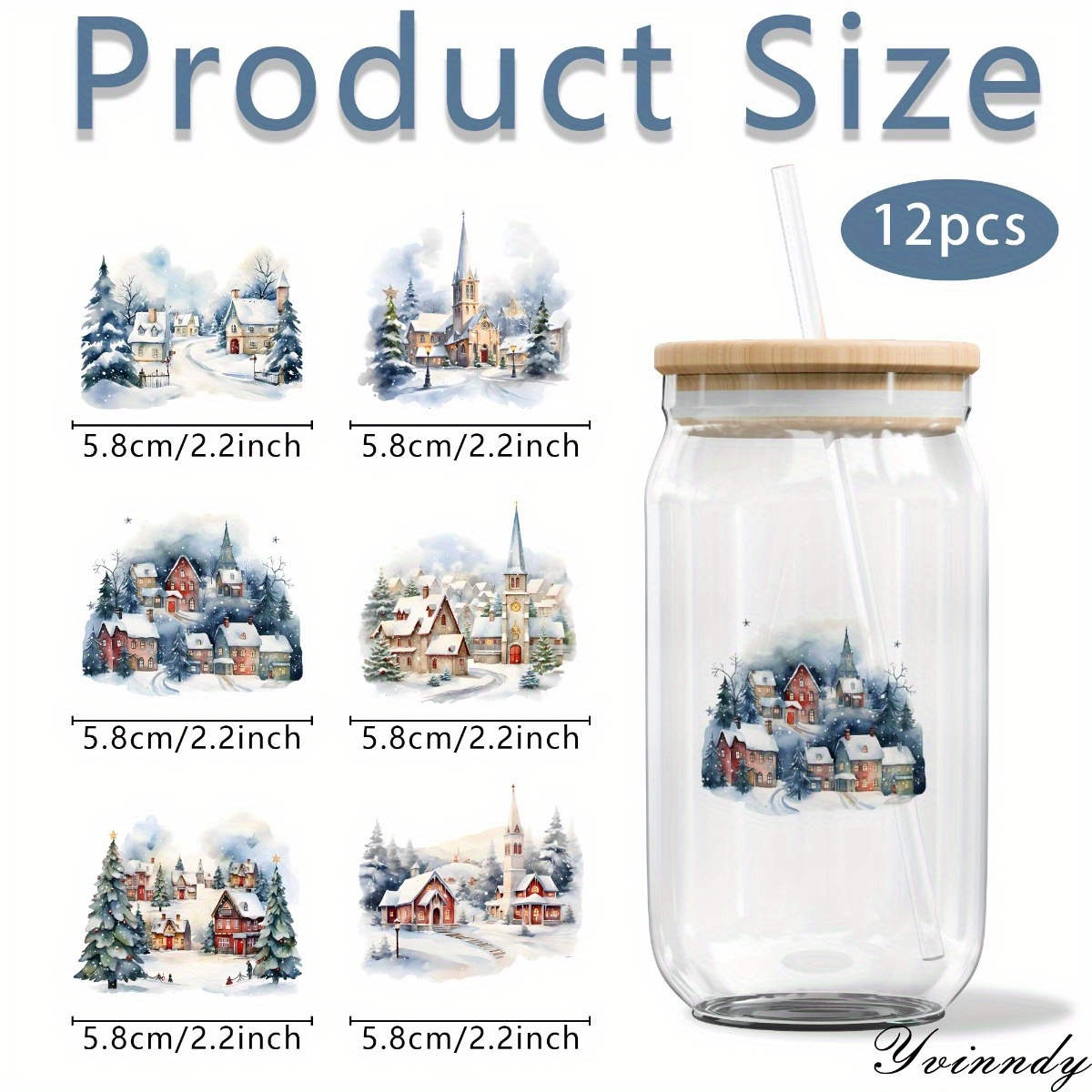 12개/세트 크리스마스 눈 풍경 DIY 유리병 포장 스 - Glass Container Set 리뷰 및 가격