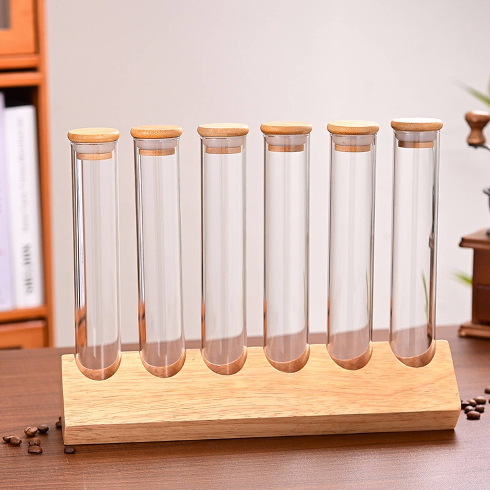 유리관 용기 세트와 나무 스탠드, 투명 디자인 유리관  - Glass Container Set 리뷰 및 가격