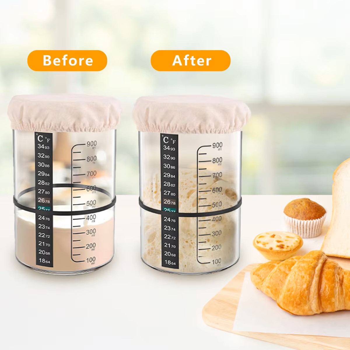 1500/900ml 사워도우 스타터 유리병 세트, 내열 - Glass Container Set 리뷰 및 가격