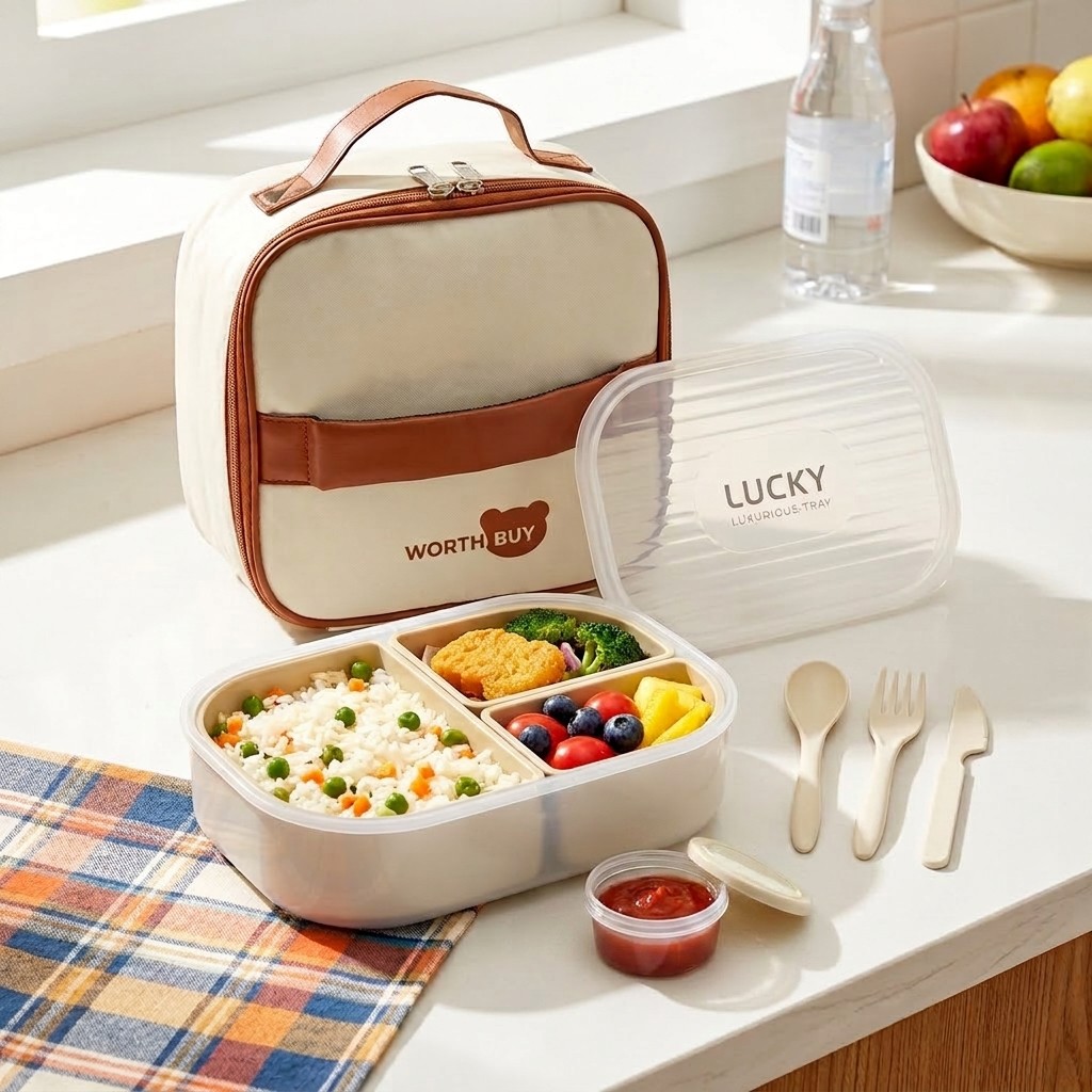 3칸 플라스틱 도시락통, 분리형 점심 도시락통, 전자레 - Meal Prep Or Prep Meal 리뷰 및 가격