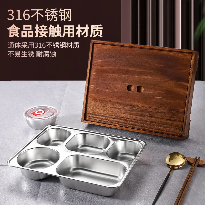 블랙 월넛 도시락 세트(칸막이 접시 포함) 일본/한국  - Meal Prep Korean 리뷰 및 가격