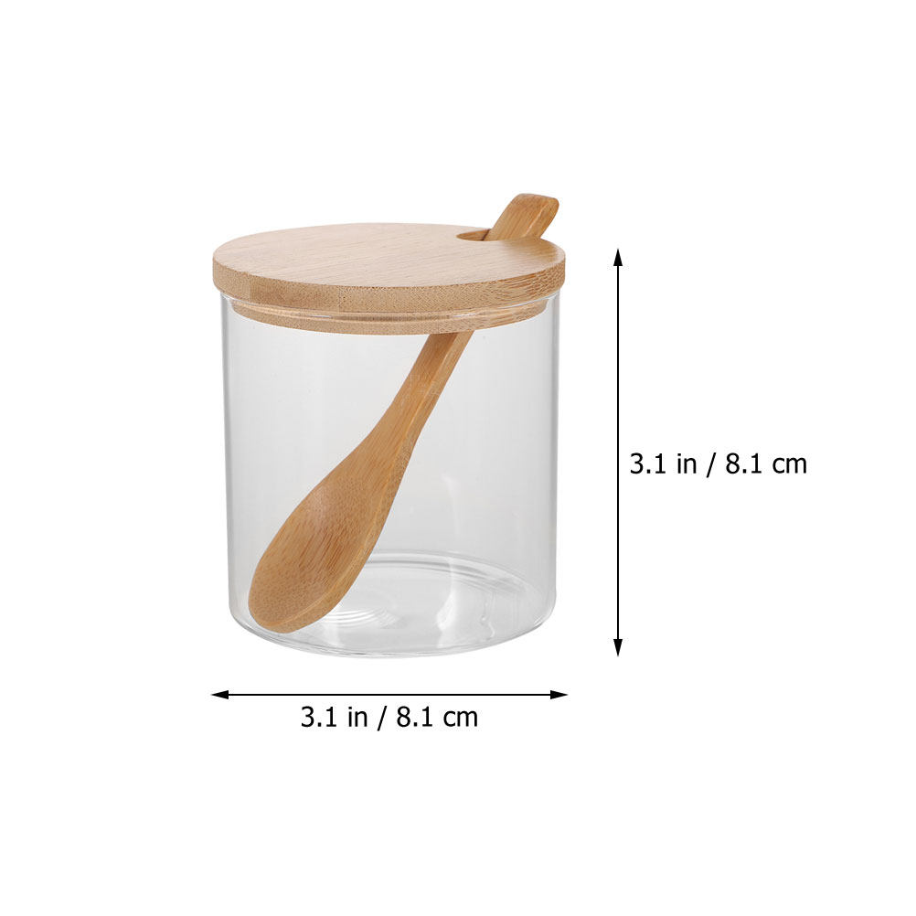 투명 유리 재질의 조미료 용기 2개 세트, 대나무 뚜껑 - Glass Container Set 리뷰 및 가격